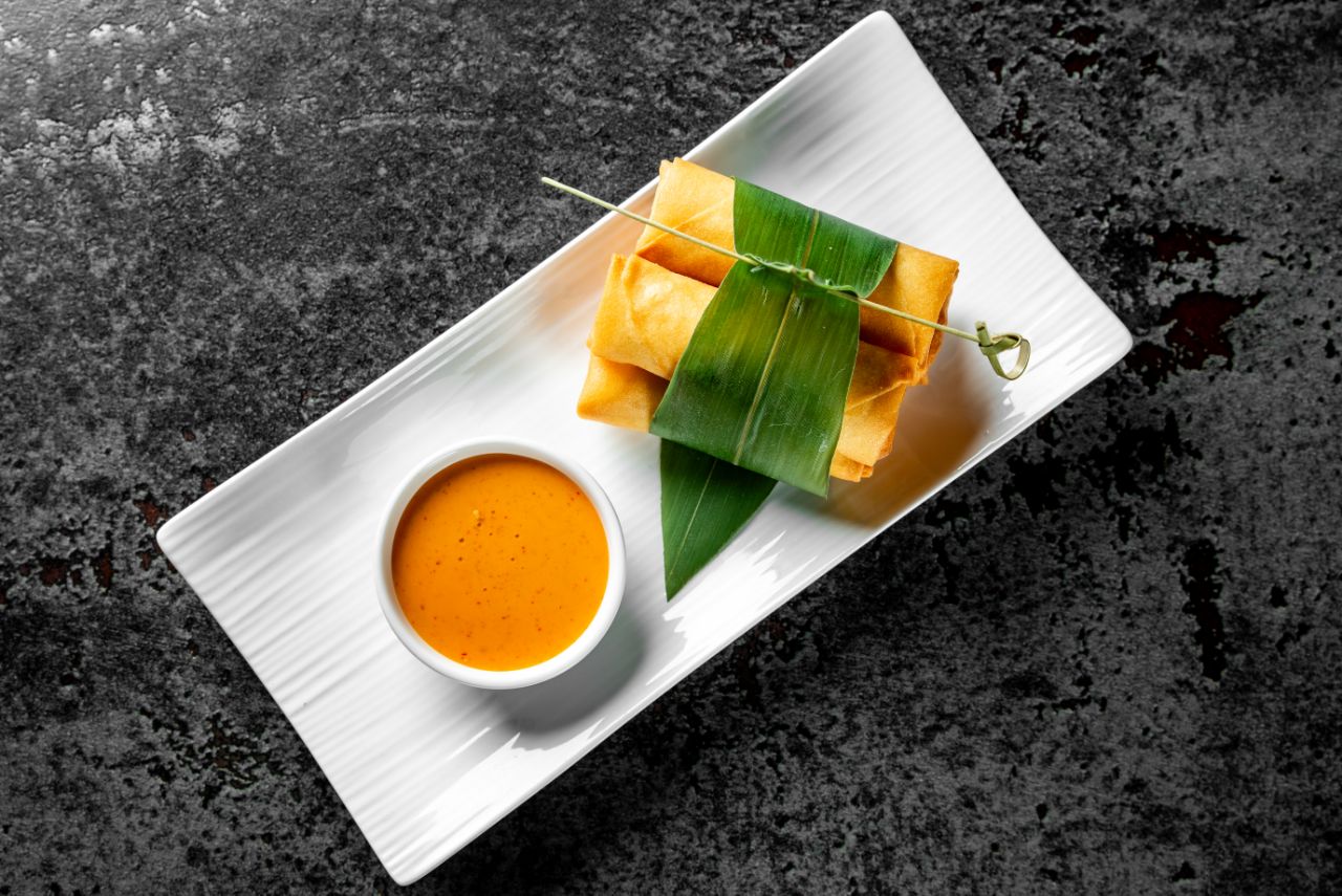 Scallop and shrimp spring rolls <br>170 g.