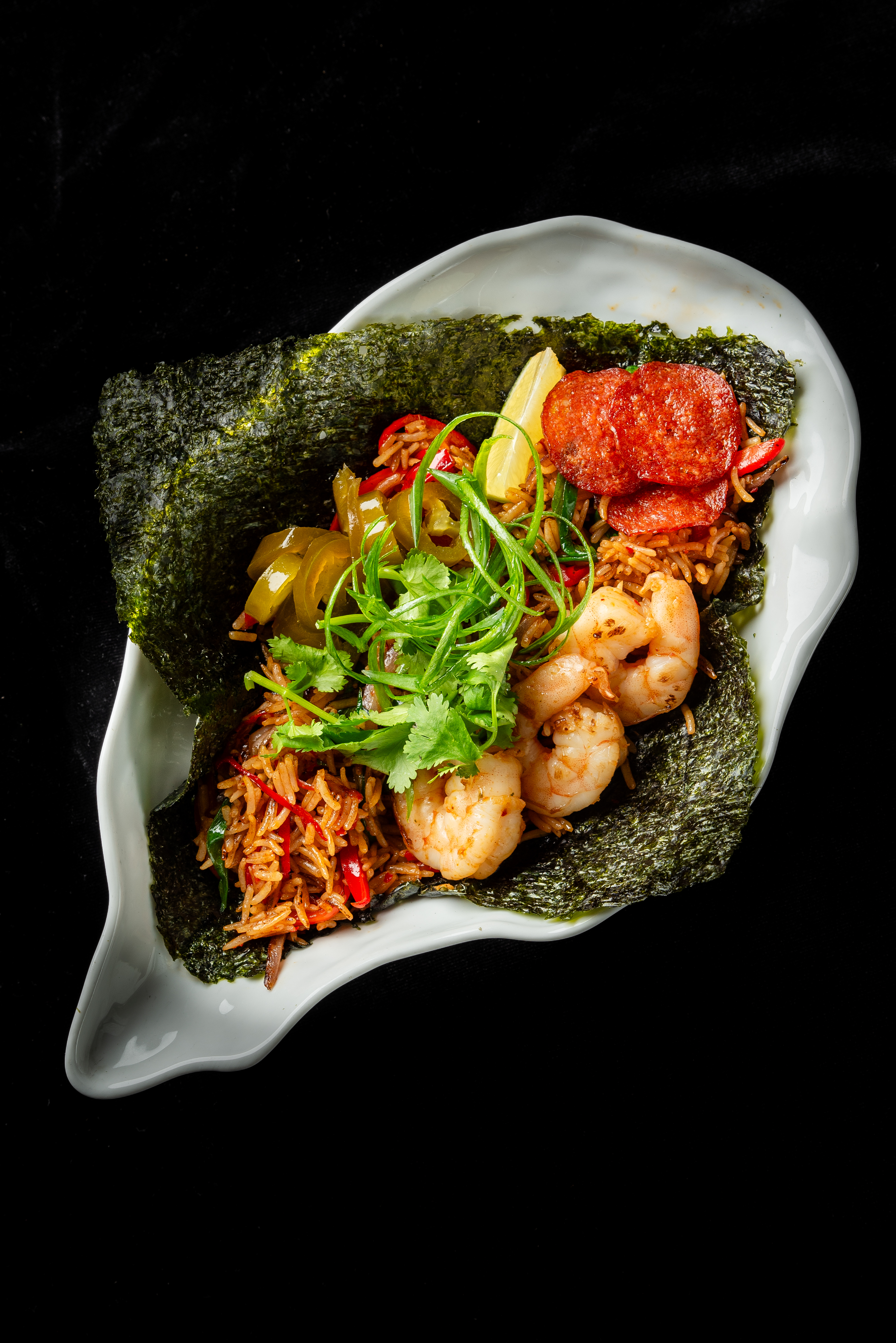 Shrimp and Pepperoni Fried Rice<br>260 g.